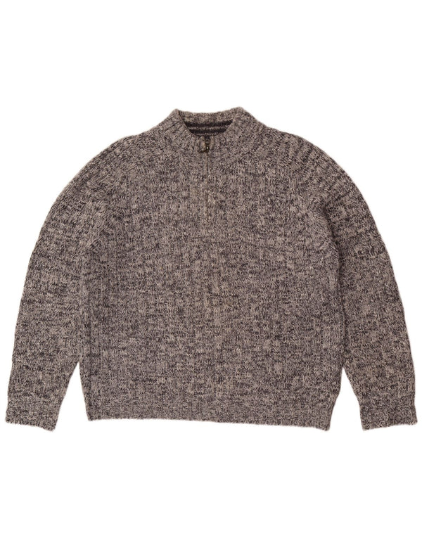 Marks & Spencer ženski džemper s izrezom s patentnim zatvaračem UK 16 Large Grey Flecked