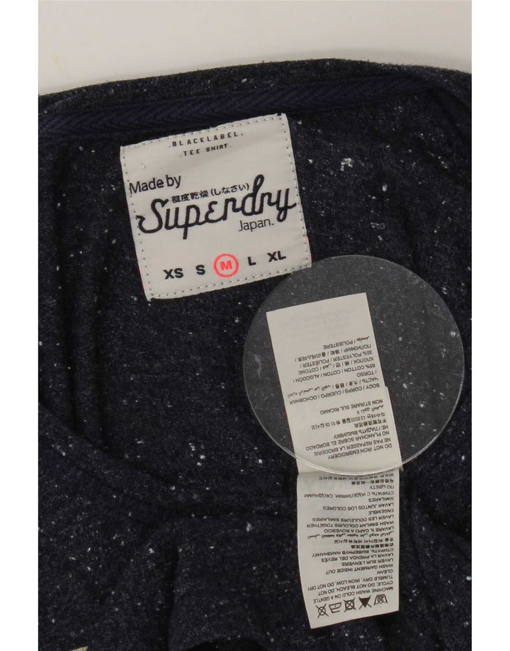 Superdry ženska majica dugih rukava s grafikom UK 14 Srednje mornarsko plava s mrljama