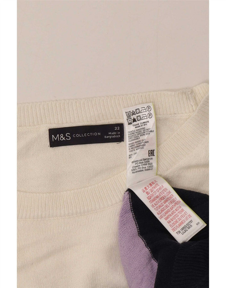 Marks & Spencer ženski džemper s okruglim izrezom UK 22 2XL Višebojni