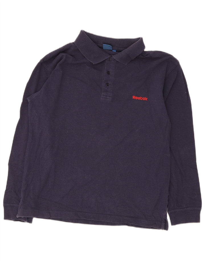 Reebok muška polo majica dugih rukava Srednje tamnoplavi pamuk