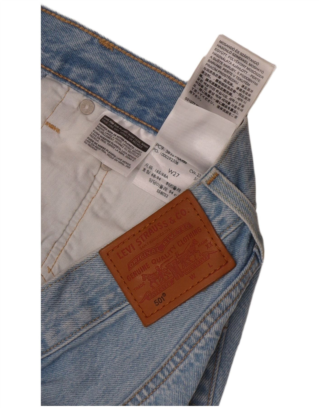 Levi's ženske kratke traper hlače 501 W27 male plave boje pamuka