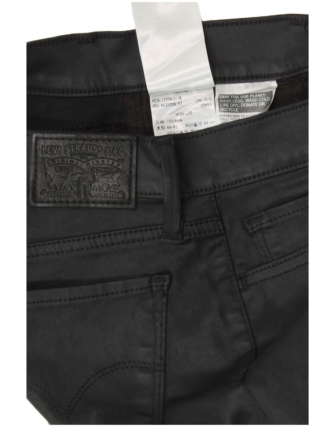 Levi's ženske uske ležerne hlače W26 L30 crne