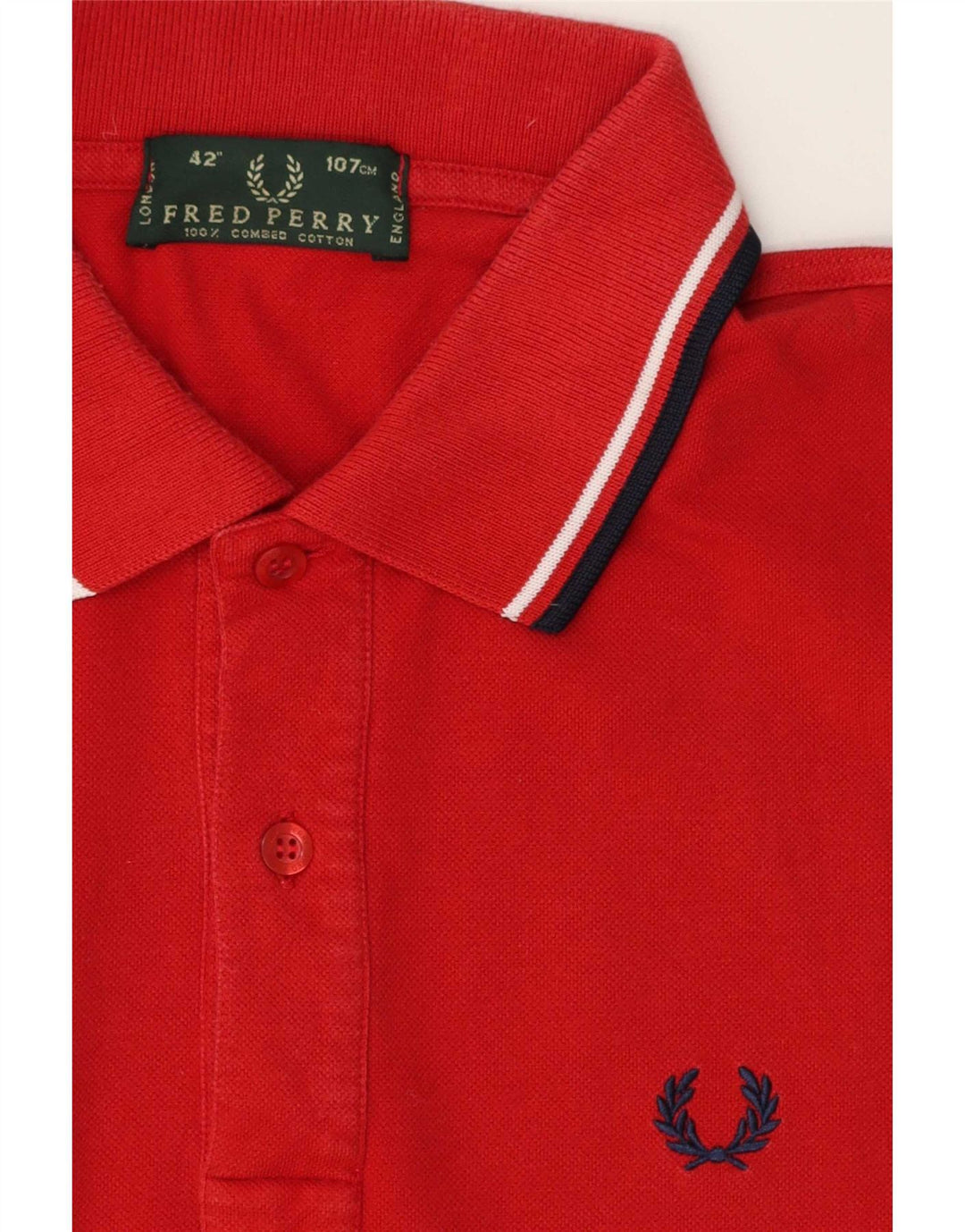 Fred Perry muška polo majica srednje crvene pruge, pamuk