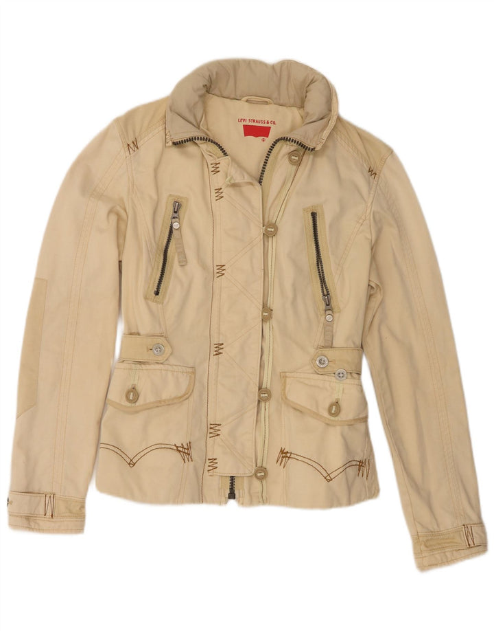 Levi's Ženska pomoćna jakna s kapuljačom s grafičkim motivima UK 10 Small Beige Cotton