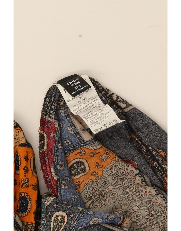 Shein ženska kaftan haljina s krilima šišmiša UK 20 2XL Raznobojni patchwork