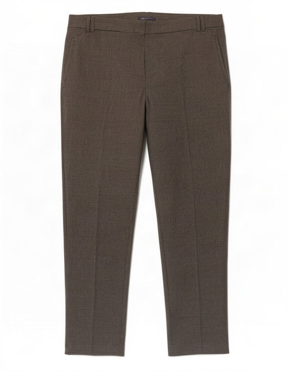 Marks & Spencer Womens Casual Trousers UK 18 XL W40 L27 Brown Houndstooth