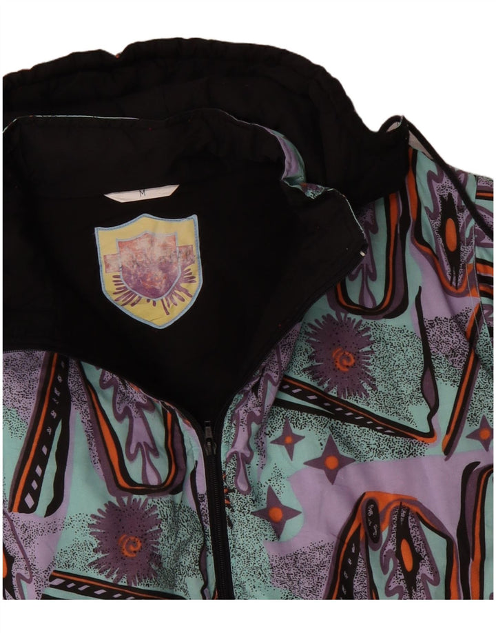 VINTAGE Muška vjetrovka s apstraktnim uzorkom UK 38 srednje tirkizna