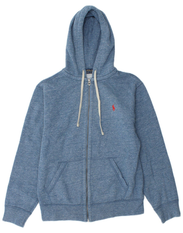 Polo Ralph Lauren ženski pulover s kapuljačom s patentnim zatvaračem UK 14 srednje plava s pjegama