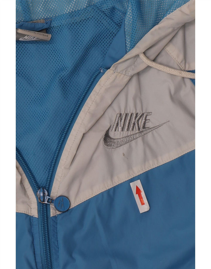 Nike ženska kišna jakna s kapuljačom UK 10/12 srednje plava najlonska boja