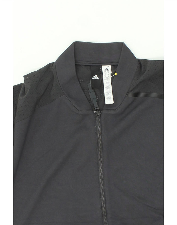 ADIDAS Mens Short Sleeve Tracksuit Top Jacket XS Grey Polyester Vintage Adidas and Second-Hand Adidas from Messina Hembry 