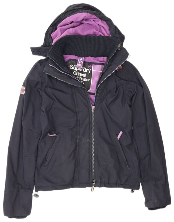 Superdry ženska jakna vjetrovka s kapuljačom UK 6 XS tamnoplava