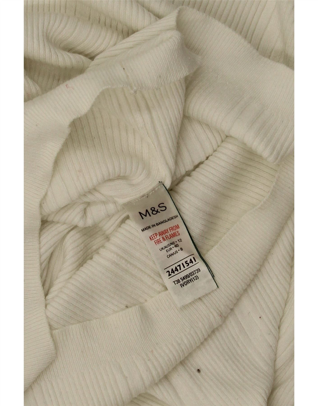 Marks & Spencer ženski pulover s rol izrezom UK 12 srednje bijele boje