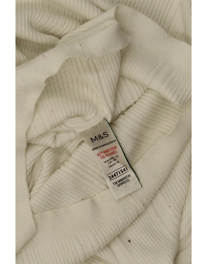 Marks & Spencer ženski pulover s rol izrezom UK 12 srednje bijele boje