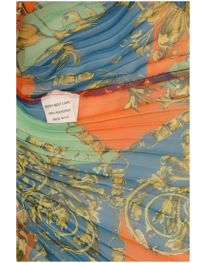 Vintage ženska suknja A-kroja W25 XS Raznobojni cvjetni poliester