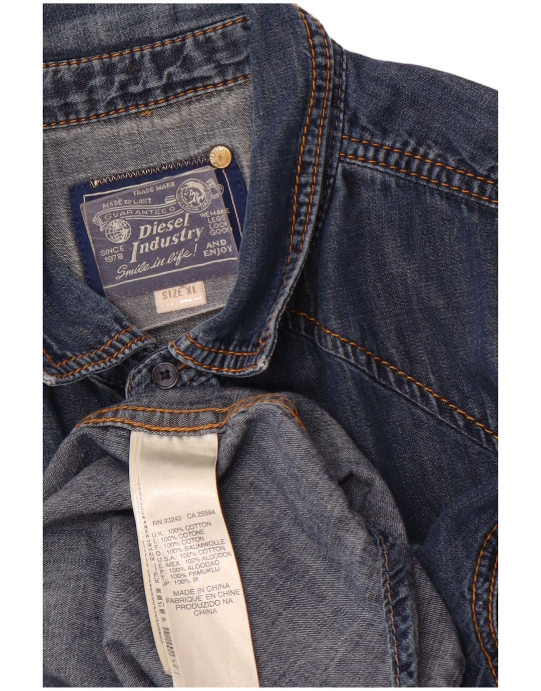 DIESEL Muška traper košulja XL plavi pamuk