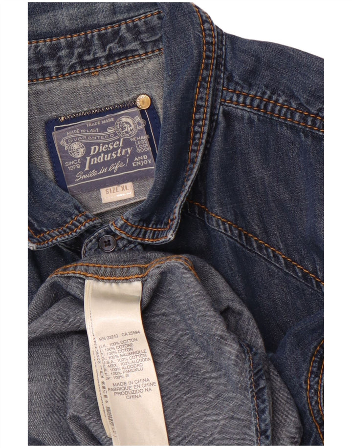 DIESEL Muška traper košulja XL plavi pamuk