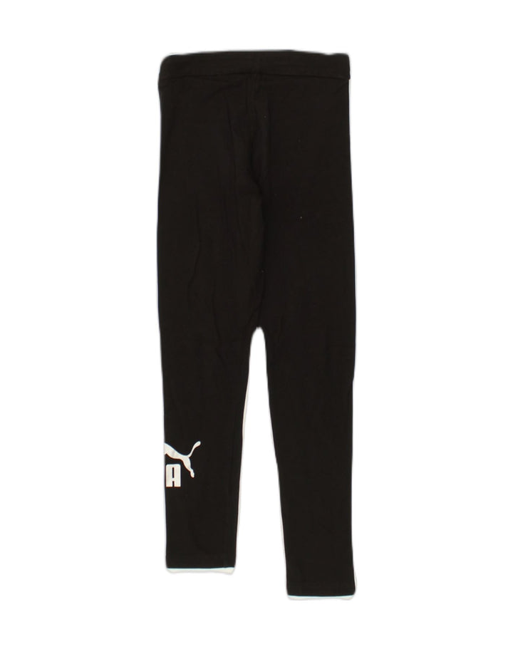 PUMA Girls Graphic Leggings 9-10 Years Small Black | Vintage Puma | Thrift | Second-Hand Puma | Used Clothing | Messina Hembry 