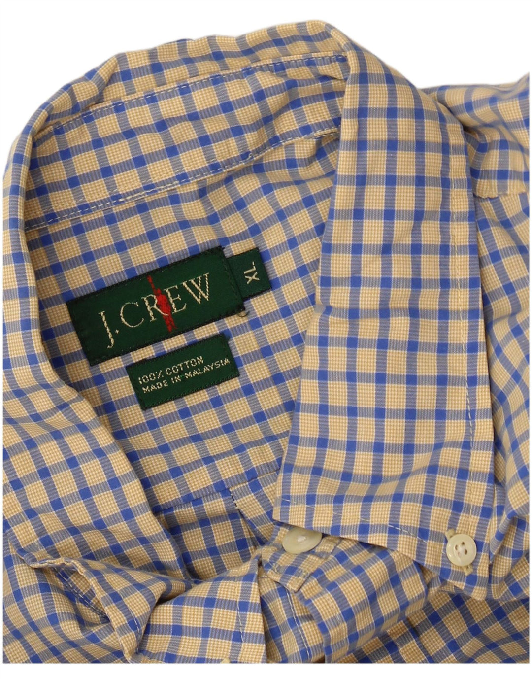 J. CREW muška košulja XL žuti karirani pamuk