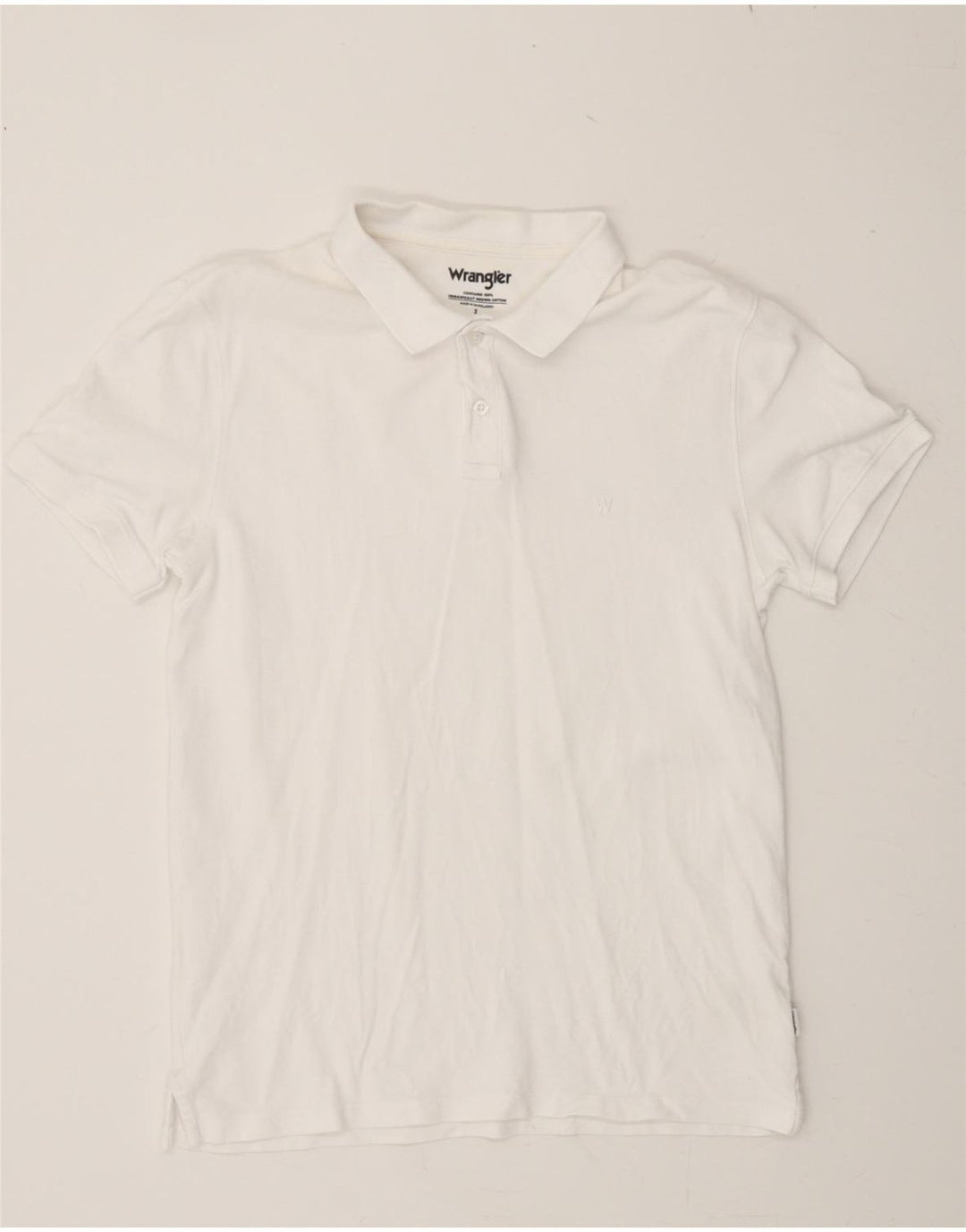 WRANGLER Mens Polo Shirt Small White Cotton Vintage Wrangler and Second-Hand Wrangler from Messina Hembry 