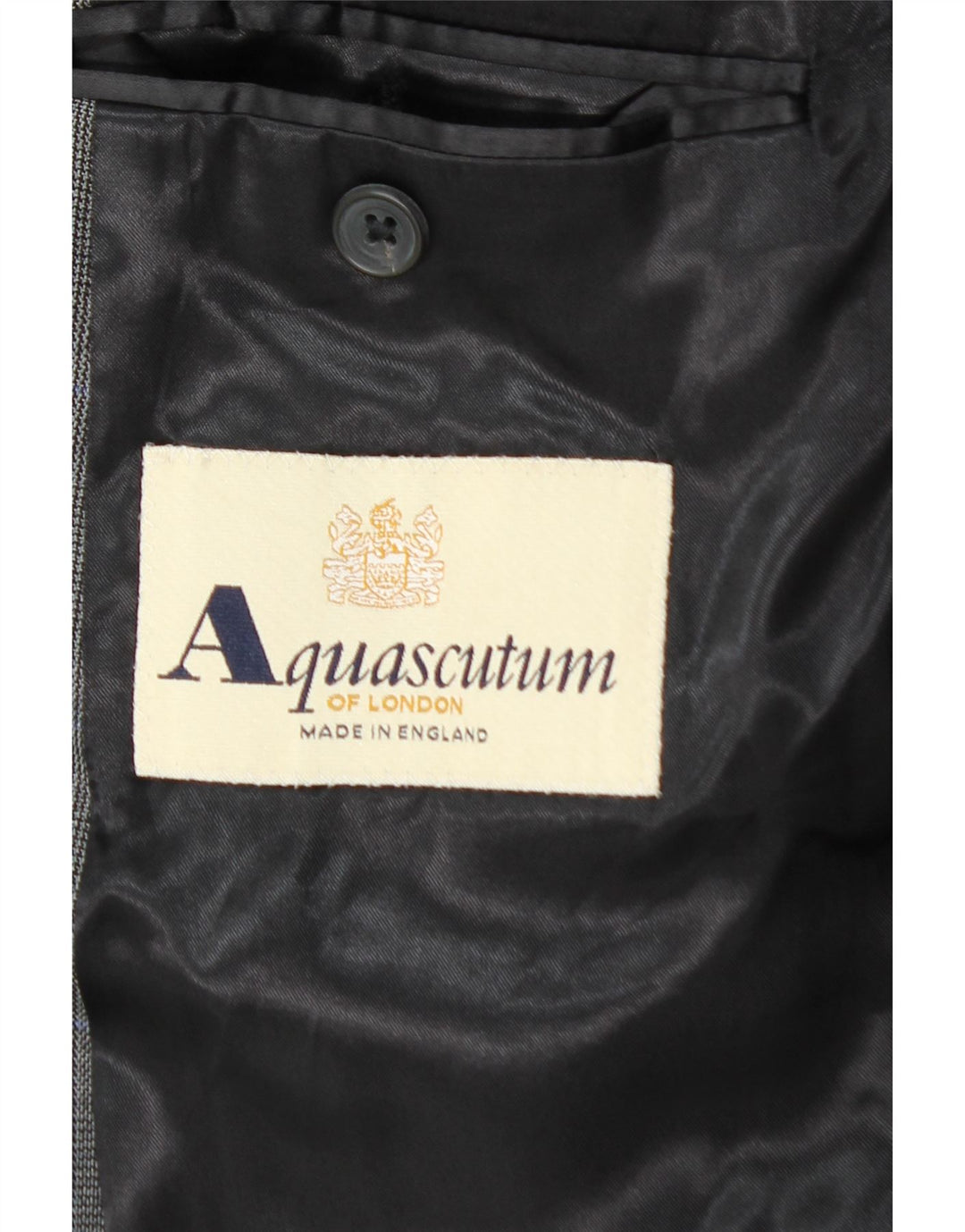 AQUASCUTUM Muška jakna sako s 3 gumba UK 48 4XL Siva karirana vuna