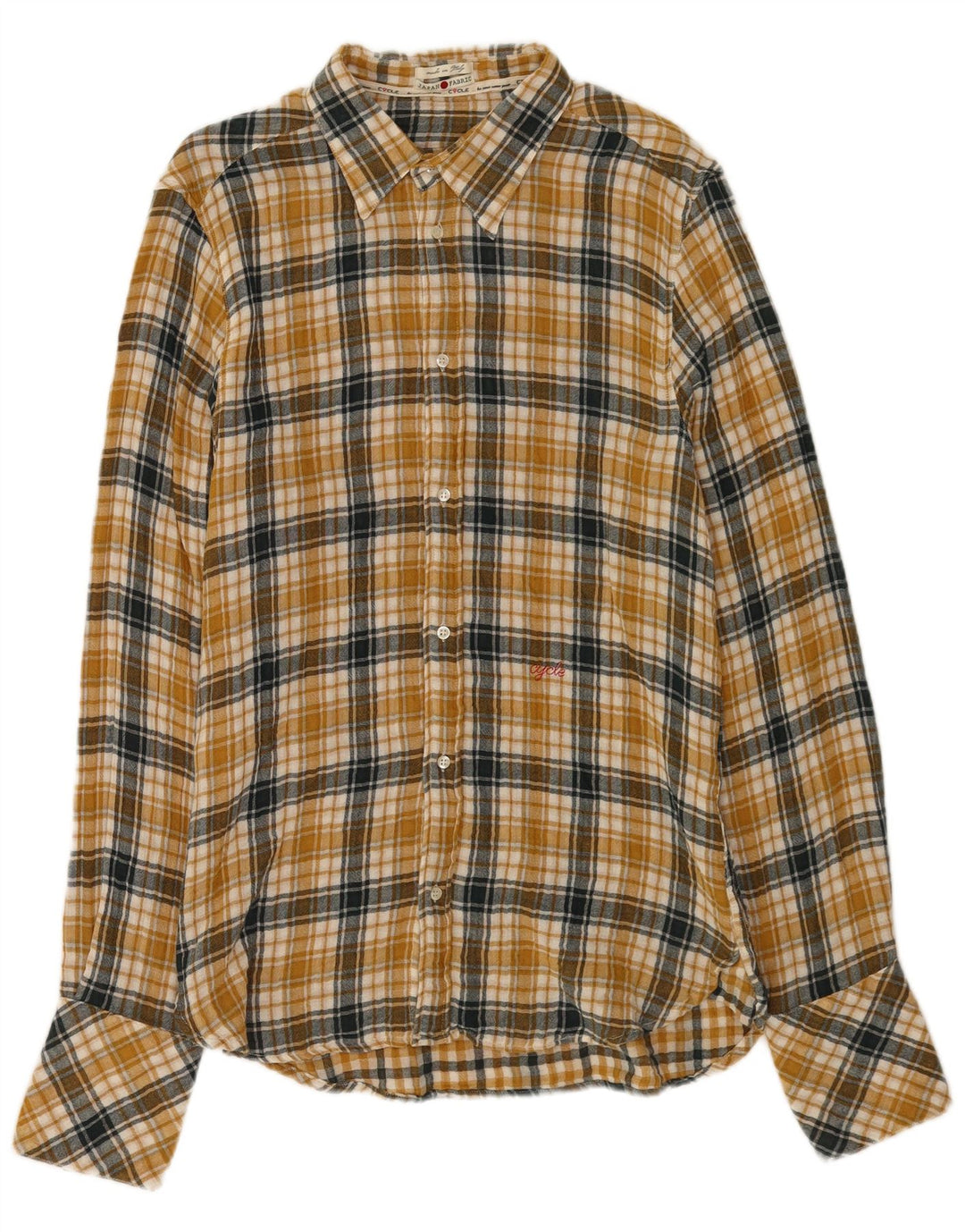 Biciklistička muška karirana flanelska košulja XL, pamuk u žutom karu