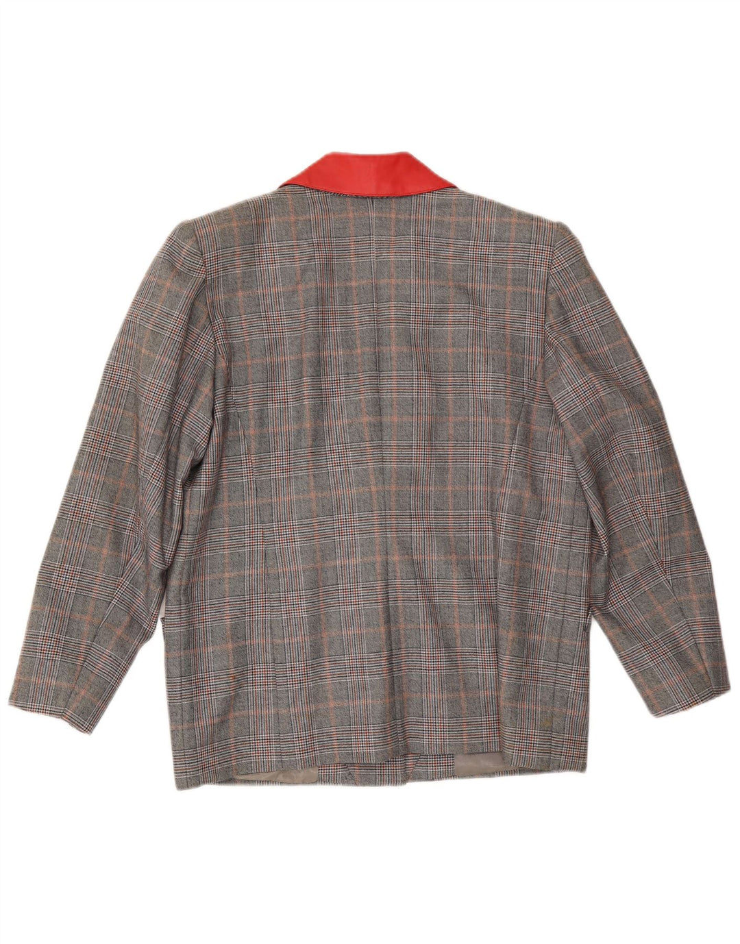 VINTAGE ženski sako s 3 gumba UK 16 Veliki sivi karirani