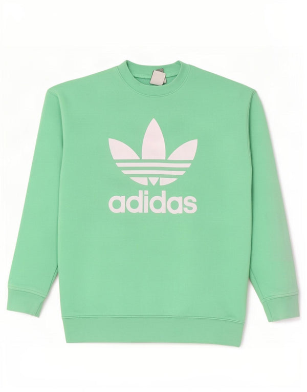 Adidasova ženska majica s grafičkim predimenzioniranim džemperom UK 8 Mali zeleni pamuk