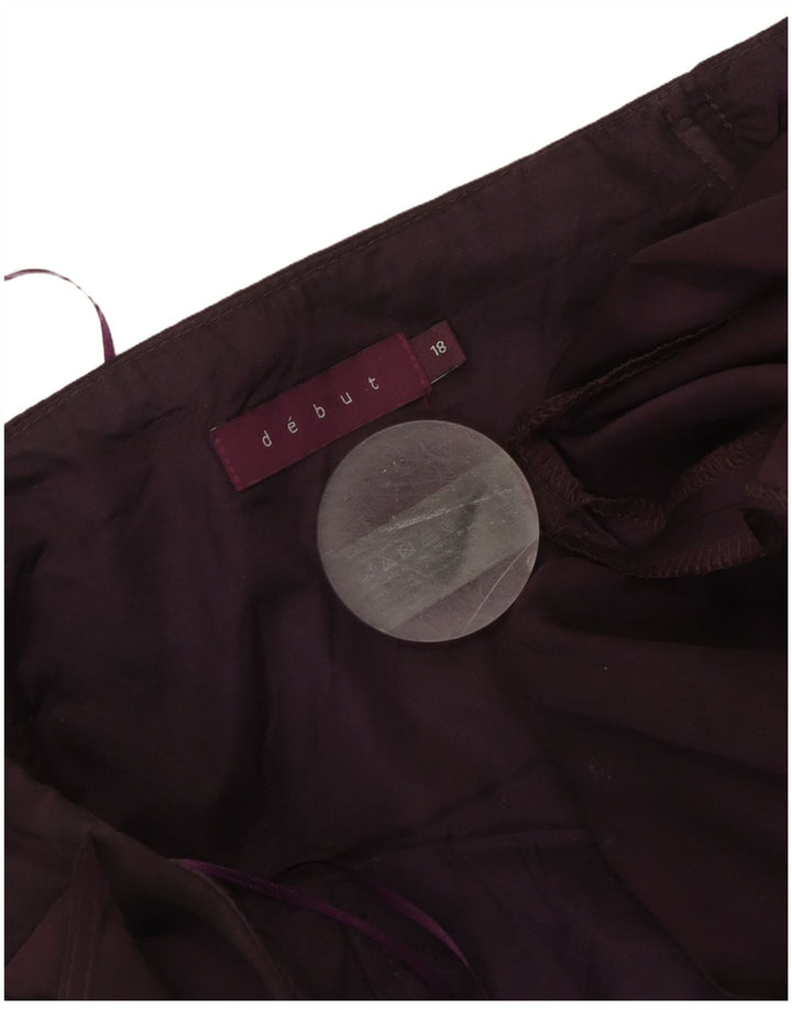 DEBUT ženska maksi haljina bez naramenica UK 18 XL ljubičasti poliester