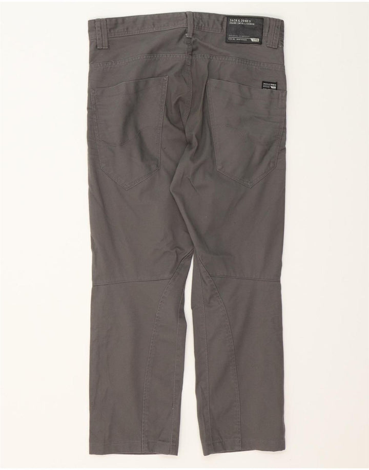 JACK & JONES Mens Straight Casual Trousers W32 L27 Grey Polyester Vintage Jack & Jones and Second-Hand Jack & Jones from Messina Hembry 