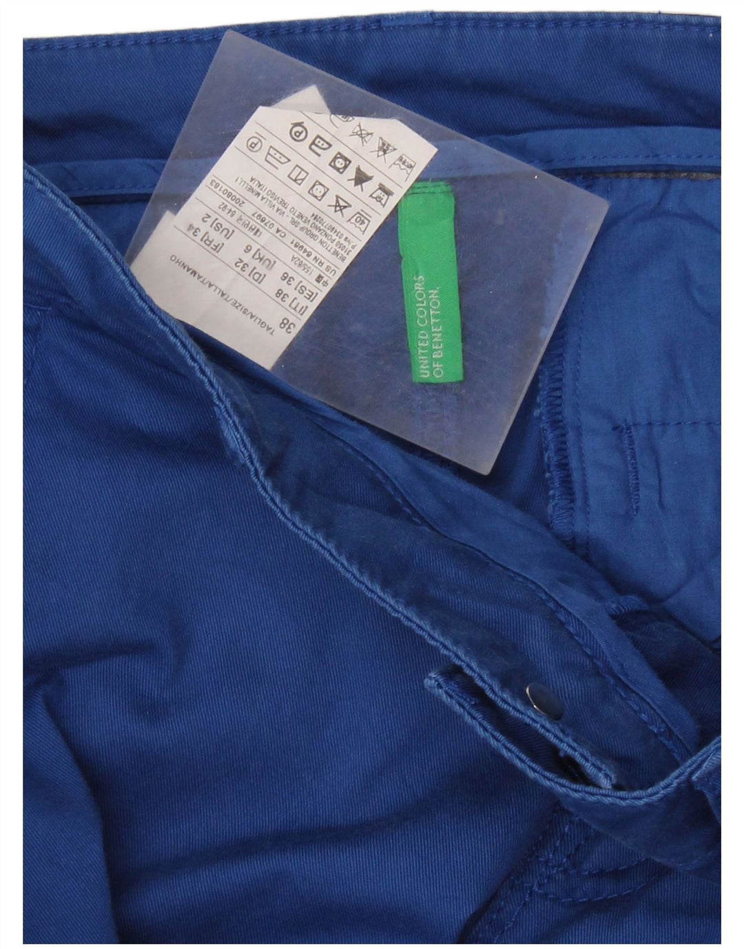 BENETTON Ženske chino hlače s šiljcima UK 6 XS W26 L33 Plavi pamuk