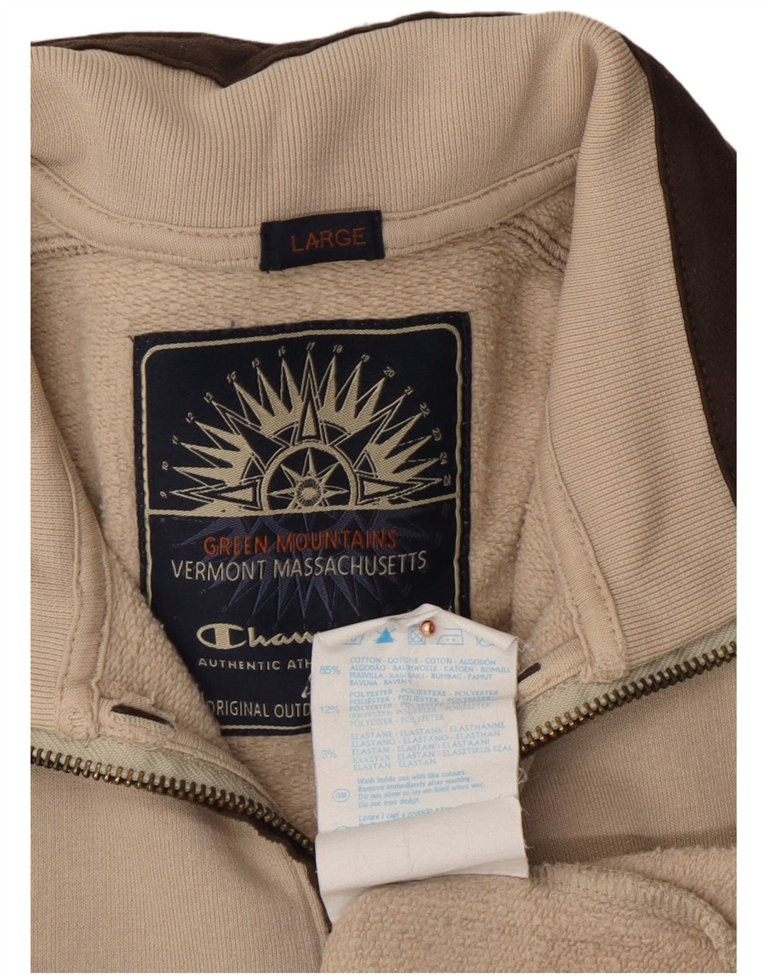 CHAMPION Muška majica s izrezom s patentnim zatvaračem Veliki pamuk u bež boji