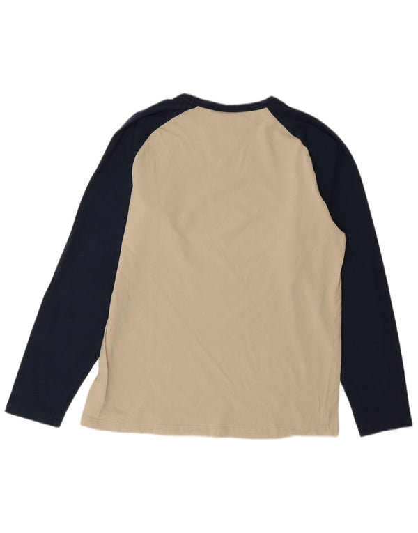 Nike Mens Top Long Sleeve UK 45/47 XL Beige Colourblock Cotton