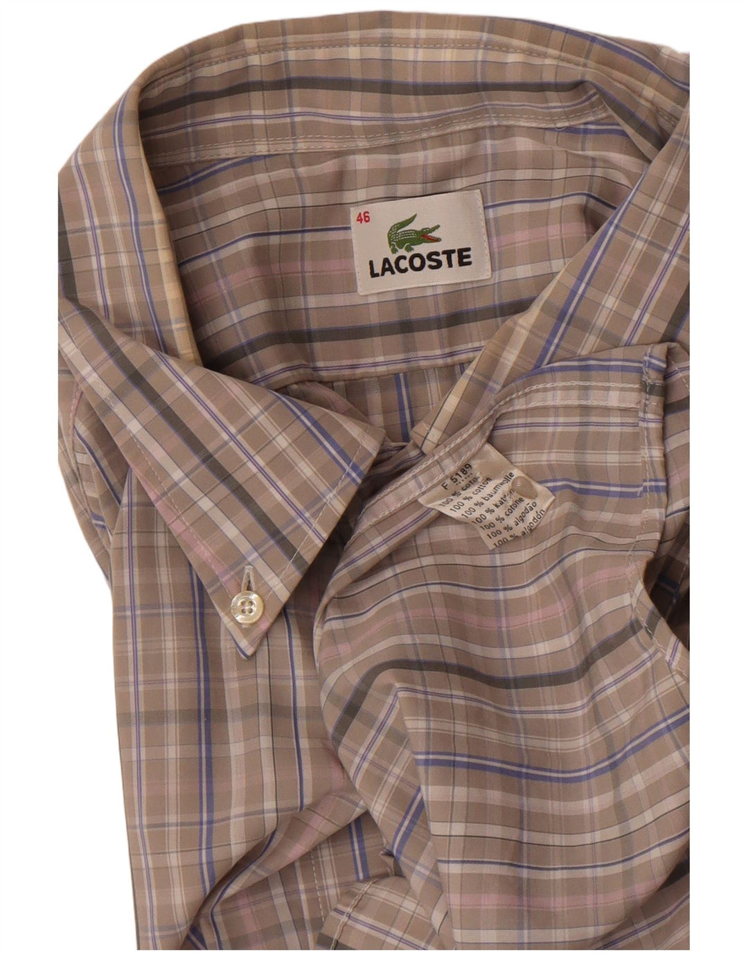 Lacoste muška košulja veličina 46 2XL sivi karirani pamuk