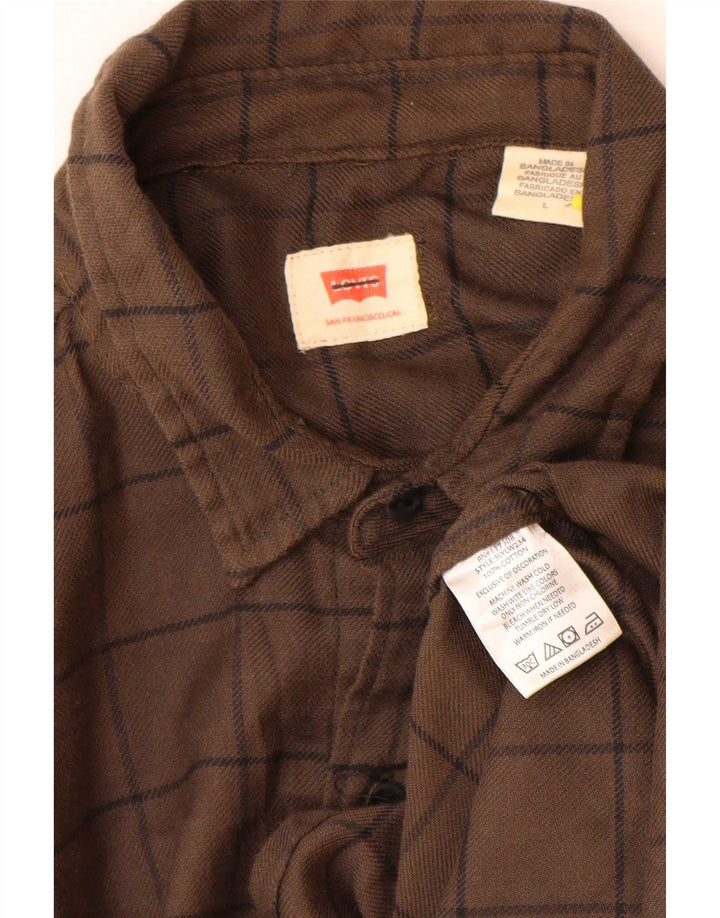 Levi's muška flanelska košulja, veliki smeđi karirani pamuk