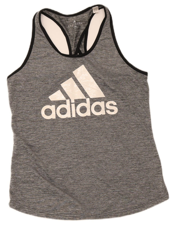Adidas ženski grafički prsluk UK 16/18 veliki sivi poliester