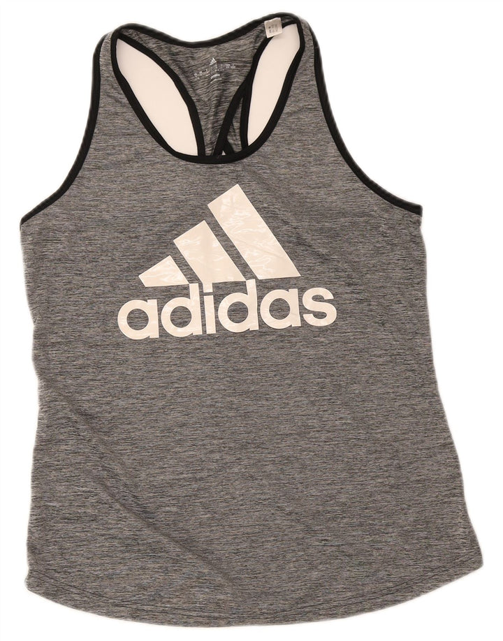 Adidas ženski grafički prsluk UK 16/18 veliki sivi poliester
