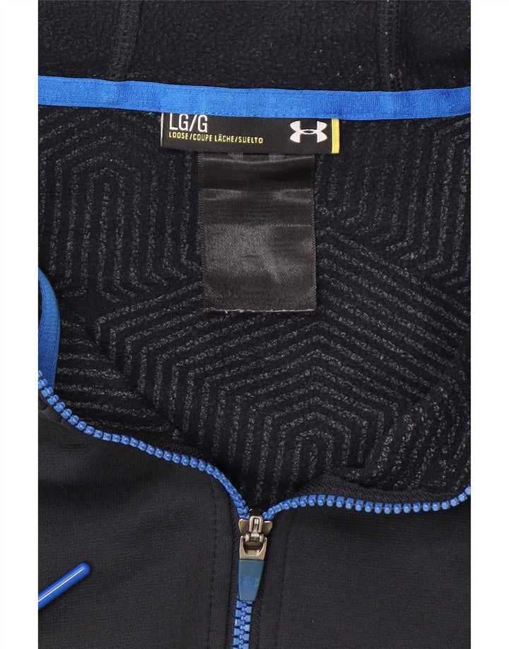 UNDER ARMOUR Veliki crni muški pulover s kapuljačom s patentnim zatvaračem