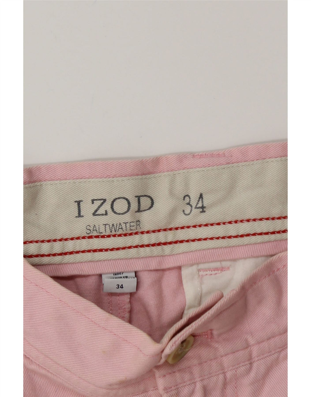 IZOD Muške chino kratke hlače W34 Veliki ružičasti pamuk