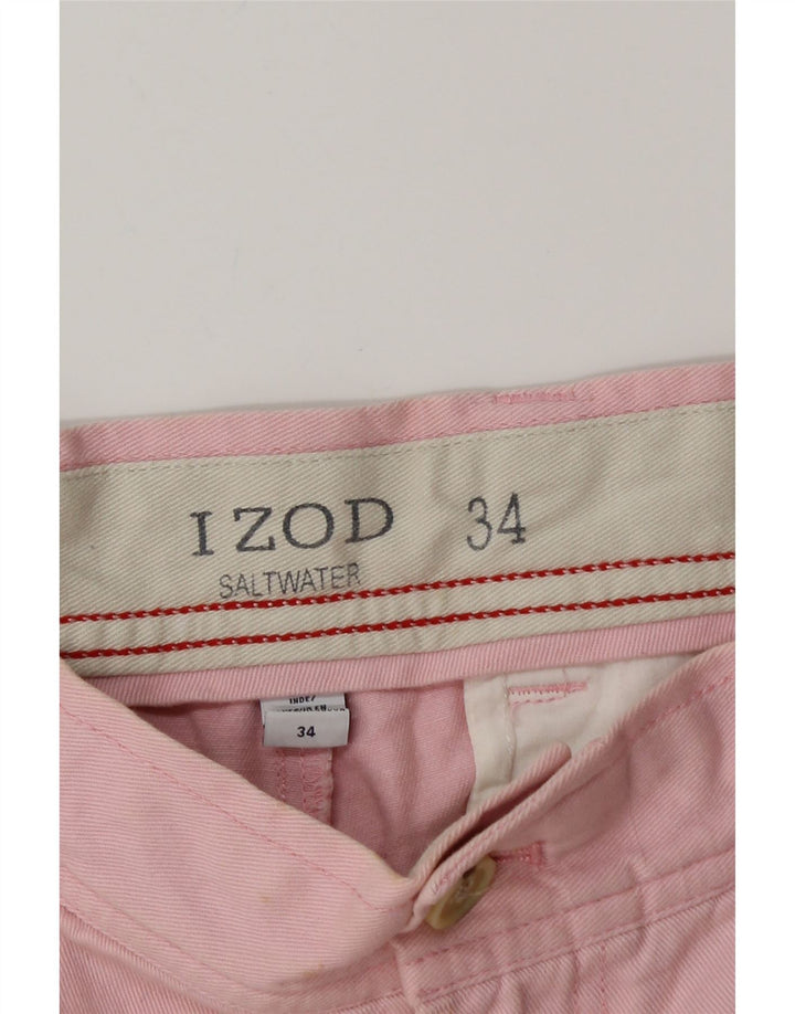 IZOD Muške chino kratke hlače W34 Veliki ružičasti pamuk