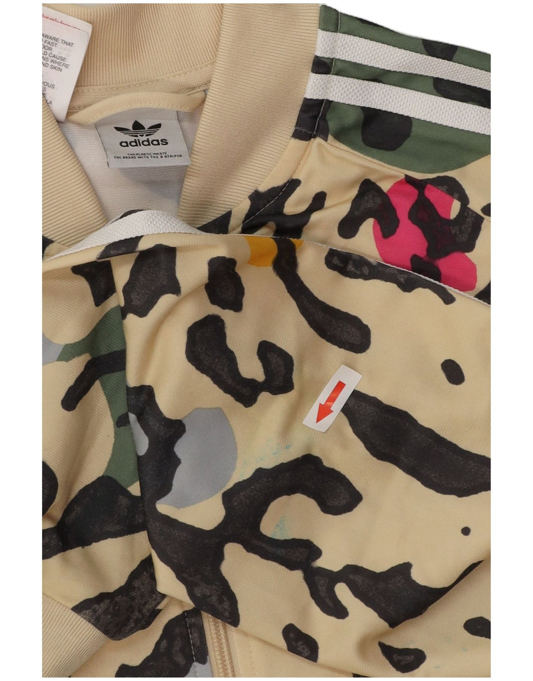 ADIDAS Gornja jakna za trenirku za djevojčice 15-16 godina, bež poliester sa životinjskim printom