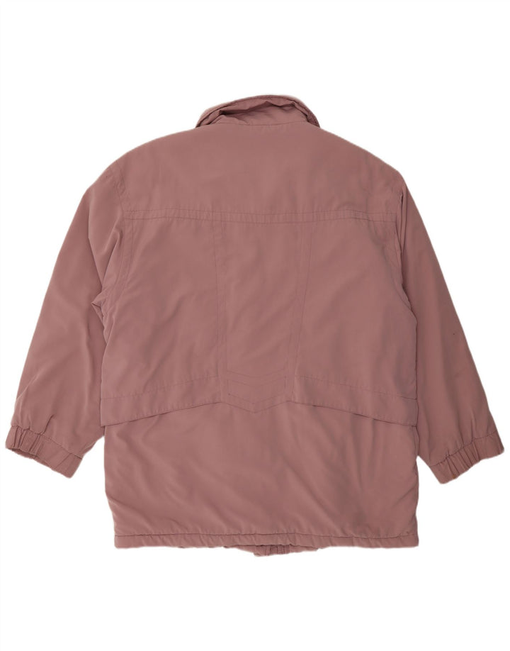 Vintage ženska velika vjetrovka kaput EU 42 veliki ružičasti poliester