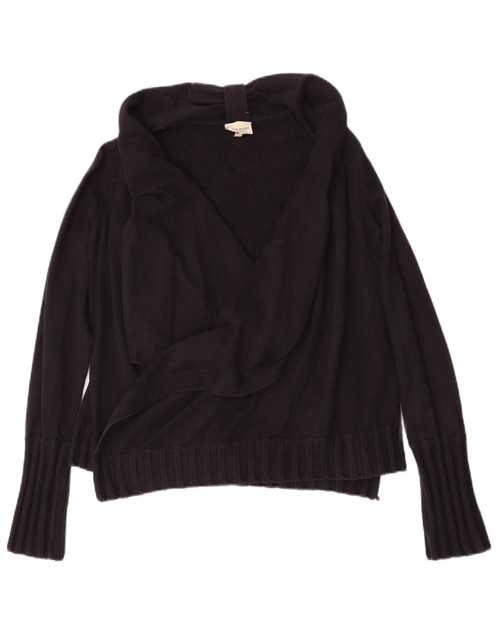 KAREN MILLEN Ženski otvoreni kardigan pulover UK 2 2XS crni pamuk