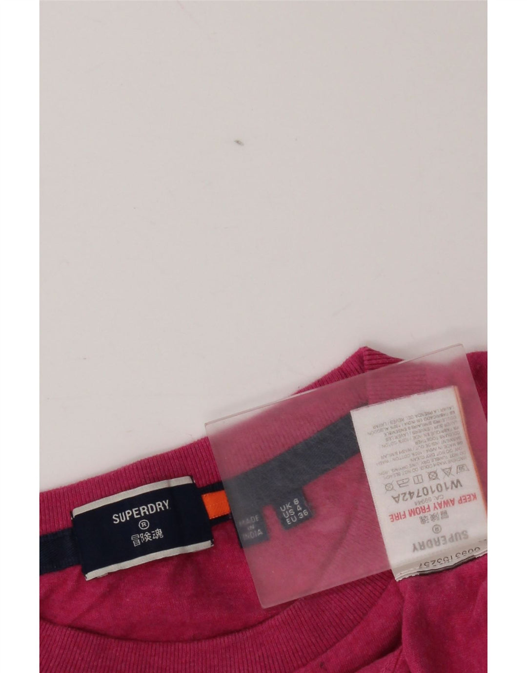 Superdry ženska prevelika majica kratkih rukava UK 8, mali ružičasti pamuk