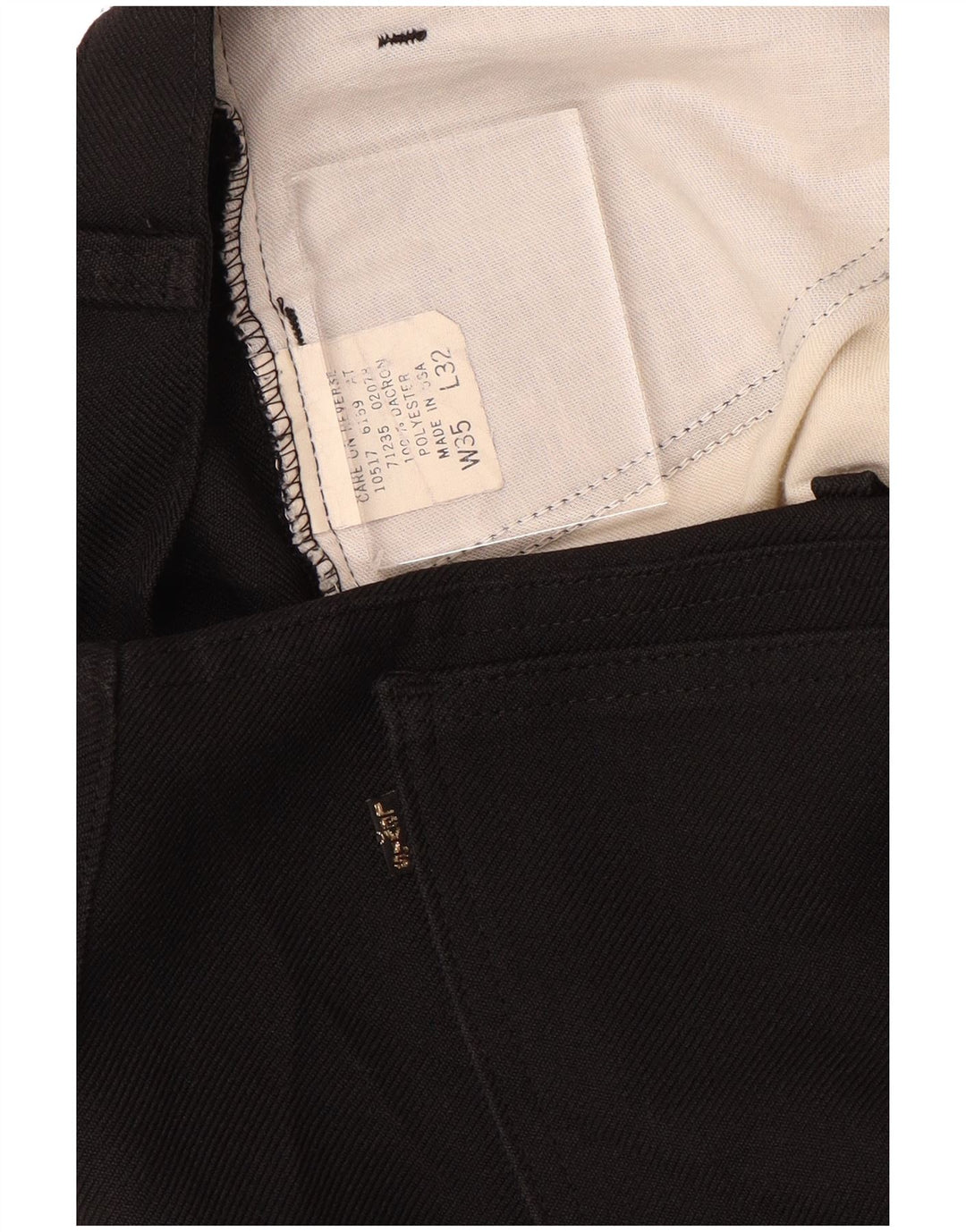 LEVI'S muške ravne ležerne hlače W35 L32 crni poliester