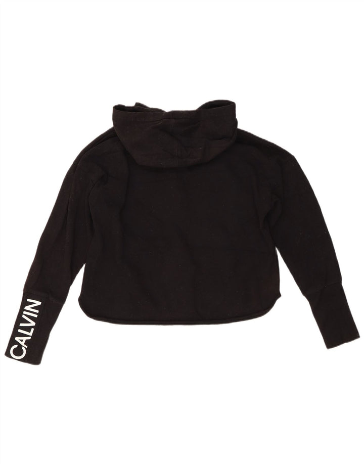 CALVIN KLEIN Ženski preveliki pulover s kapuljačom s patentnim zatvaračem UK 10 Mala crna