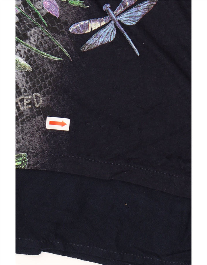 Desigualov gornji dio ženske grafičke tunike UK 14 srednje tamnoplave cvjetne boje