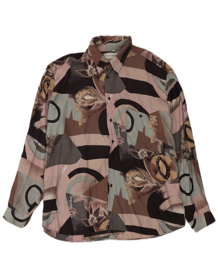 Nazzareno G. Muška košulja s apstraktnim uzorkom XL višebojna viskoza