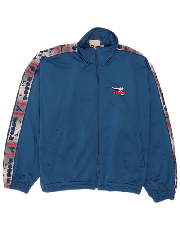 Diadora muška trenirka s grafičkim motivima, gornja jakna UK 32 2XS, plava boja