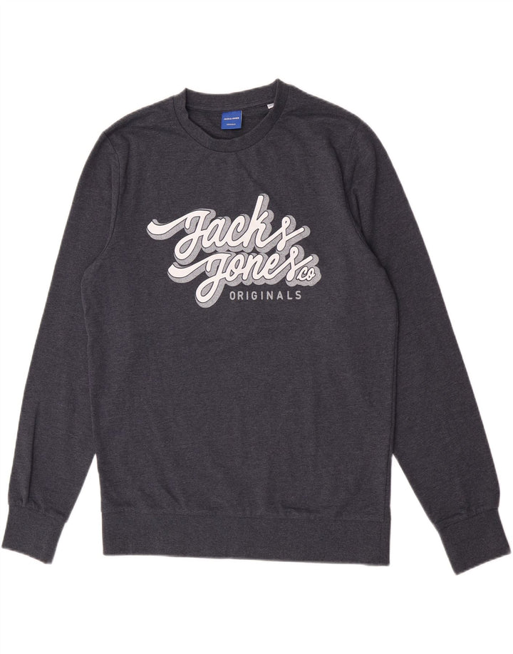 Jack & Jones muški džemper s grafičkim motivima, srednje plavi flekasti pamuk