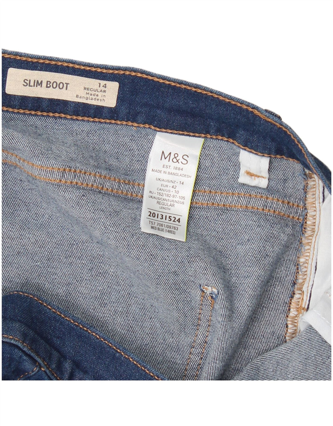 Marks & Spencer ženske Regular Slim Bootcut traperice UK 14 Large W34 L30 Plave